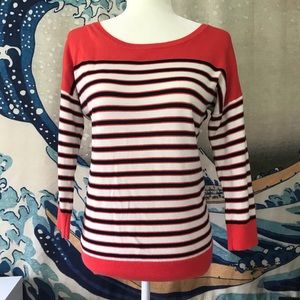 Red, black, white sweater from banana republic